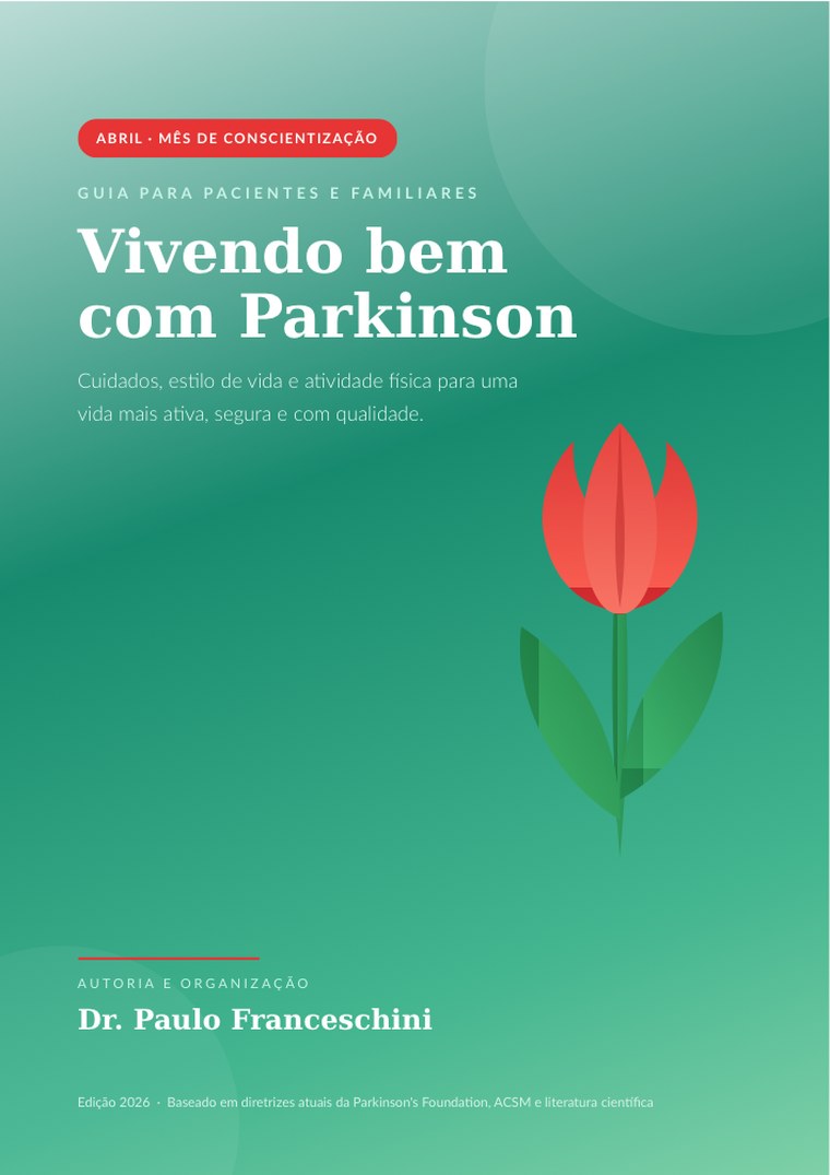 Capa do e-book “Vivendo bem com Parkinson”